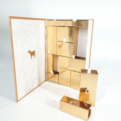 Luxury Magnetic Closure golden Paper Advent Calendar box