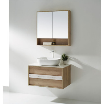 Chaozhou Modern Luxury Wall Mount armoire flottante Vanité de salle de bain - Évier simple de 33 pouces, résistant à l'eau