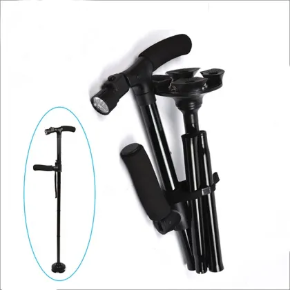 Hot Selling Aluminum Foldable Walking Cane for Men - Portable, Non-Slip Crutches for Outdoor Rehabilitation