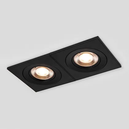 Square Nordic Indoor IP21 LED Downlight - 2X30W Recessed Adjustable Commercial Double Head