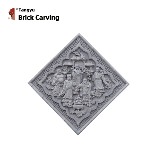 Diamond Shaped Brick Carving god of wealth feng shui Manufactory