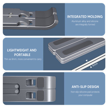 Soporte ajustable para computadora portátil de seis niveles de aleación de aluminio