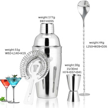 Outils de bar à cocktail élégant en acier en acier en acier 4 pièces