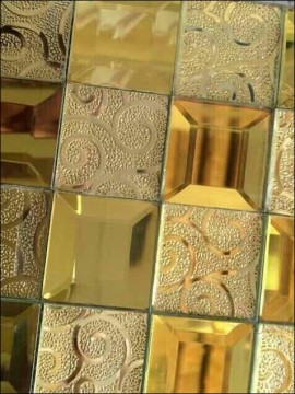Diamond Mirror Mosaic Gold Mosaic Tile (HD065)