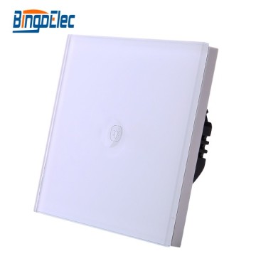 EU/UK Standard Glass Panel 1Gang 1Way Touch Wall Switch, AC110-240V,