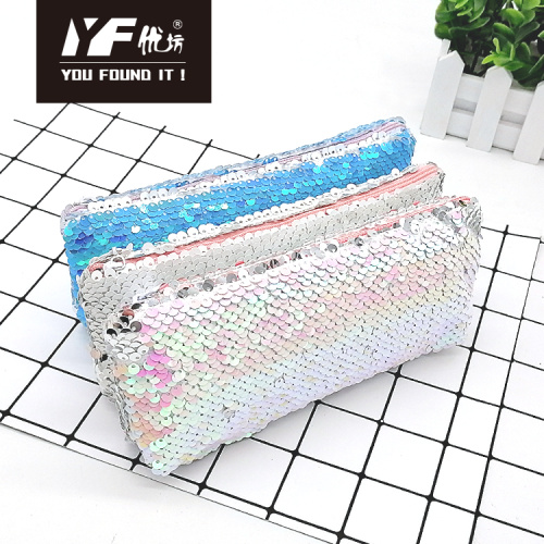 Hot sale custom colorful sequins pencil case