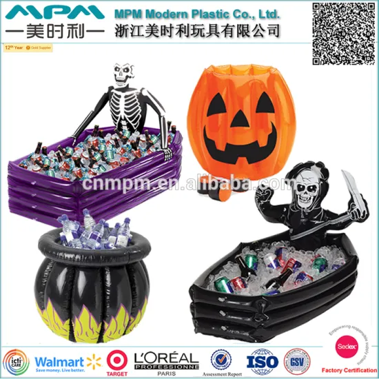 Promotional halloween inflatable cooler, inflatable halloween bucket