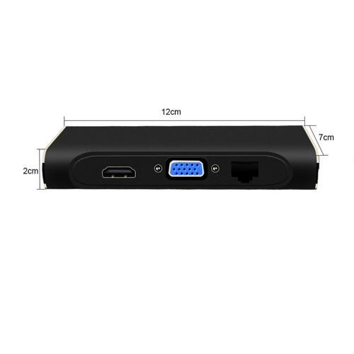 7-IN-1 USB-hubb av typ C till HDMI / 3USB3.0 / PD / VGA / LAN för bärbar dator