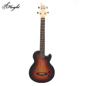 Ukulele sólido de caoba negro eléctrico personalizado personalizado con logotipo personalizado - Modelo de conciertos