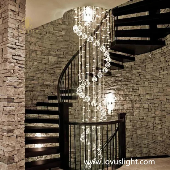 White custom stair chandelier Villa stair chandelier for hotel projects