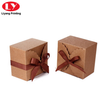 Cookies Kraft Paper Box with Ribbon Bow