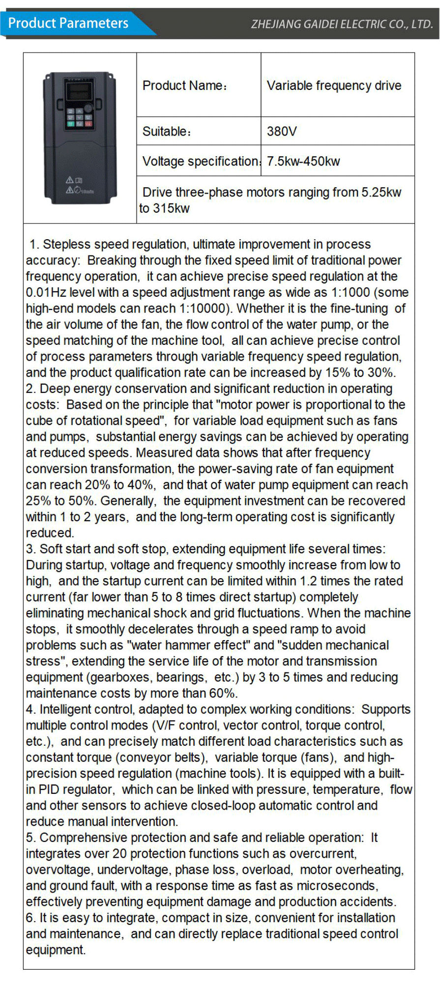 Energy efficient drive