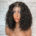 Koarte bob krullen lace wig minske hier Bob Baby-hair Virgin Braziliaansk bob krullend lace foar skuid