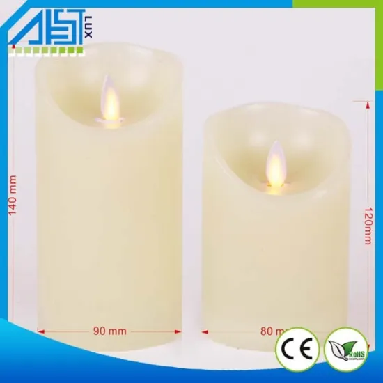 3Pcs Flameless Classical Warm White Moving Wick LED Candle Light
