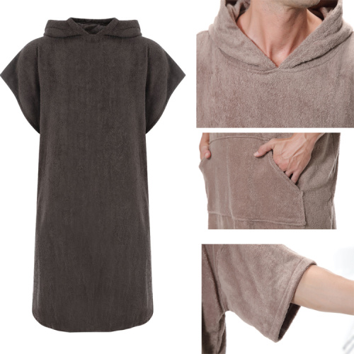 Cotton poncho hooded beach towel changing robe