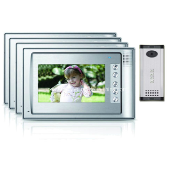 Video Door Intercom with 7" Color LCD Display for 4 Families System (RX-701C4A-4)
