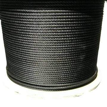 China Factory's 1/8 ", 3/16", 1/4 "7x19 Klassendrahtseil, schwarzpulverbeschichtete, verzinkte Flugzeugkabel für die Bühnen- und Filmindustrie