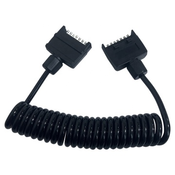 Australia Style Caravan Trailer Truck 7-Pin Flat Plug Spiral Coiled Cable