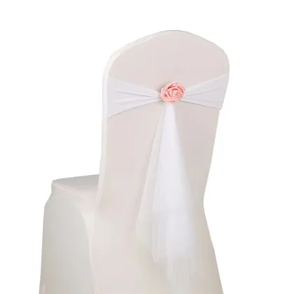 Lavender Pre-Tied Spandex Chair Sash with Flower