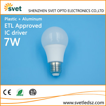 Plastic coated Aluminum IC driver best price softwhite led bulb 7w