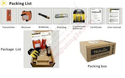 Remote control with electric hoist F21-2S single speed industrial remote control for electric hoist