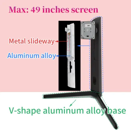 Adjustable Monitor Stand: Computer Aluminium V-shape Base Rotate Tilt Desk Stand Support Riser