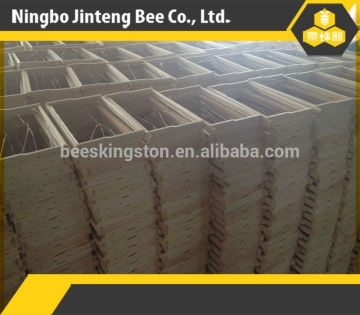 wooden beehive frame with wired
