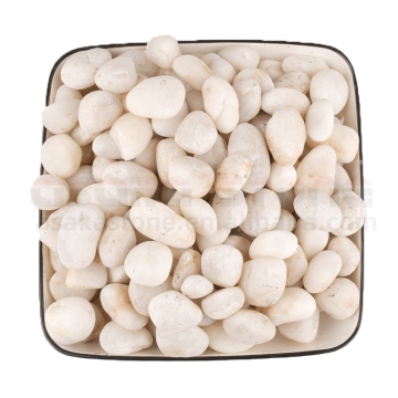 Natural Polished White River Rock Cobbles & Pebbles for Garden Landscaping