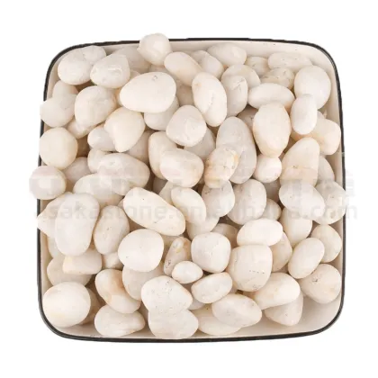 Natural Polished White River Rock Cobbles & Pebbles for Garden Landscaping