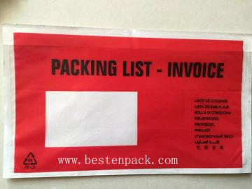 Multilingual language Packing list envelope