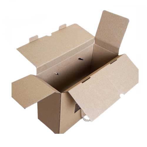 3 Layers Eco-Friendly Handle Brown Corrugated Box Packaging