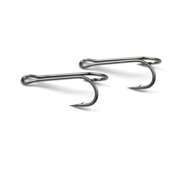 Factory Direct Sale: Finely Crafted High Carbon Steel Double Fly Tying Fishing Hooks for Soft Bait