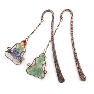 Crystal Chip Yoga Human Shape 7 Chakra Tree of Life Bookmark
