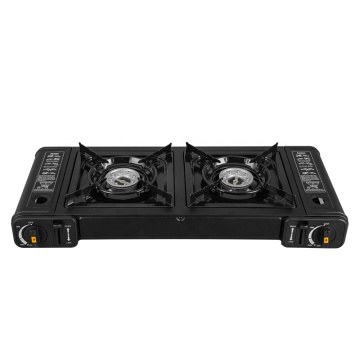 Car RV Camping & Hiking Outdoor Butane Dual-head Stainless Steel Gas Stove