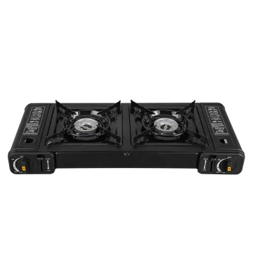 Car RV Camping & Hiking Outdoor Butane Dual-head Stainless Steel Gas Stove
