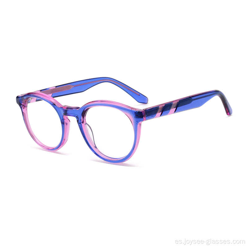 Material de acetato de alta calidad de uso femenino gafas redondas de forma redonda gafas