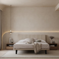 Odun yatak odası mobilyalarında çift kişilik yatak tasarımları basit
