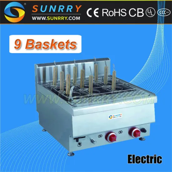 Electric table top pasta cooker with 9 baskets pasta express cooker (SUNRRY SY-PN600A)