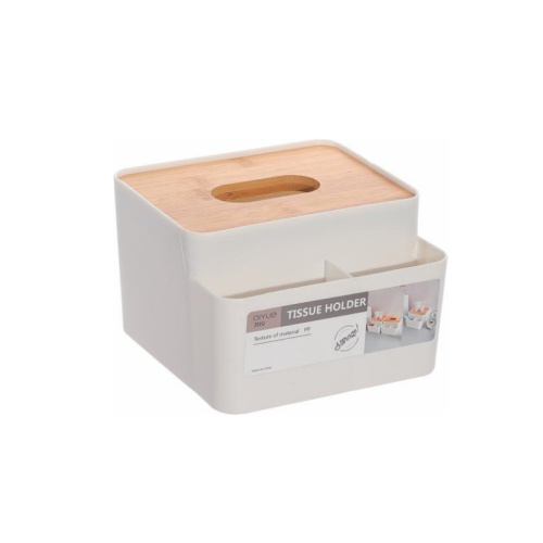 Clear Acrylic Tissue Box With Bamboo Lid