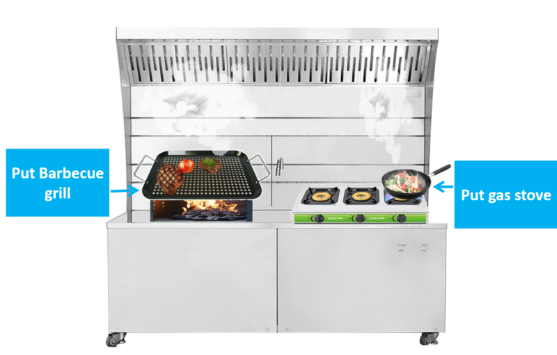 Mobile Cooking Counter with ESP purifier