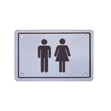 Signe de toilette minimal à la gare