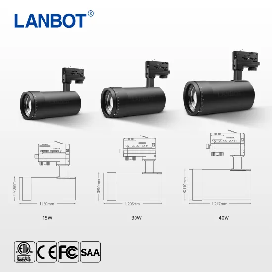 15W, 30W, 40W 360 Degree Rotation LED Spotlight: Dimmable COB LED Track Light
