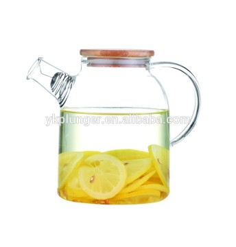 800ml Heat- Resistant Wooden Cover Borosilicate Glass Teapot Sets