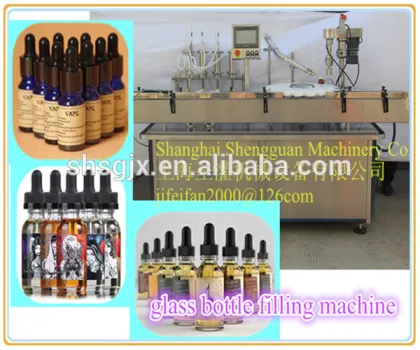 China Shanghai Automatic bottle filling capping machine. Liquid/ e-liquid/ e juice filling machine