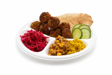 Compostable 3-Compartment Meal Plate in Round Shape