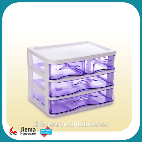 JIEMA Clear 3-Drawer Desktop Unit Storage makeup Organizer