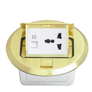 Stainless Steel Cat6 Network and Telephone Floor Box