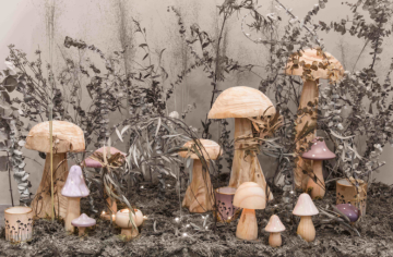 Natural Wooden Mushroom Decor Various Sizes