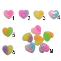 New Lovely Two-tone Color Glitter Heart Resin Flatback Cabochons Embellishments For Phone Case Scrapbooking DIY Craft