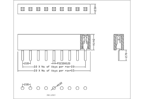 2.00mm Female Header Single Row Straight